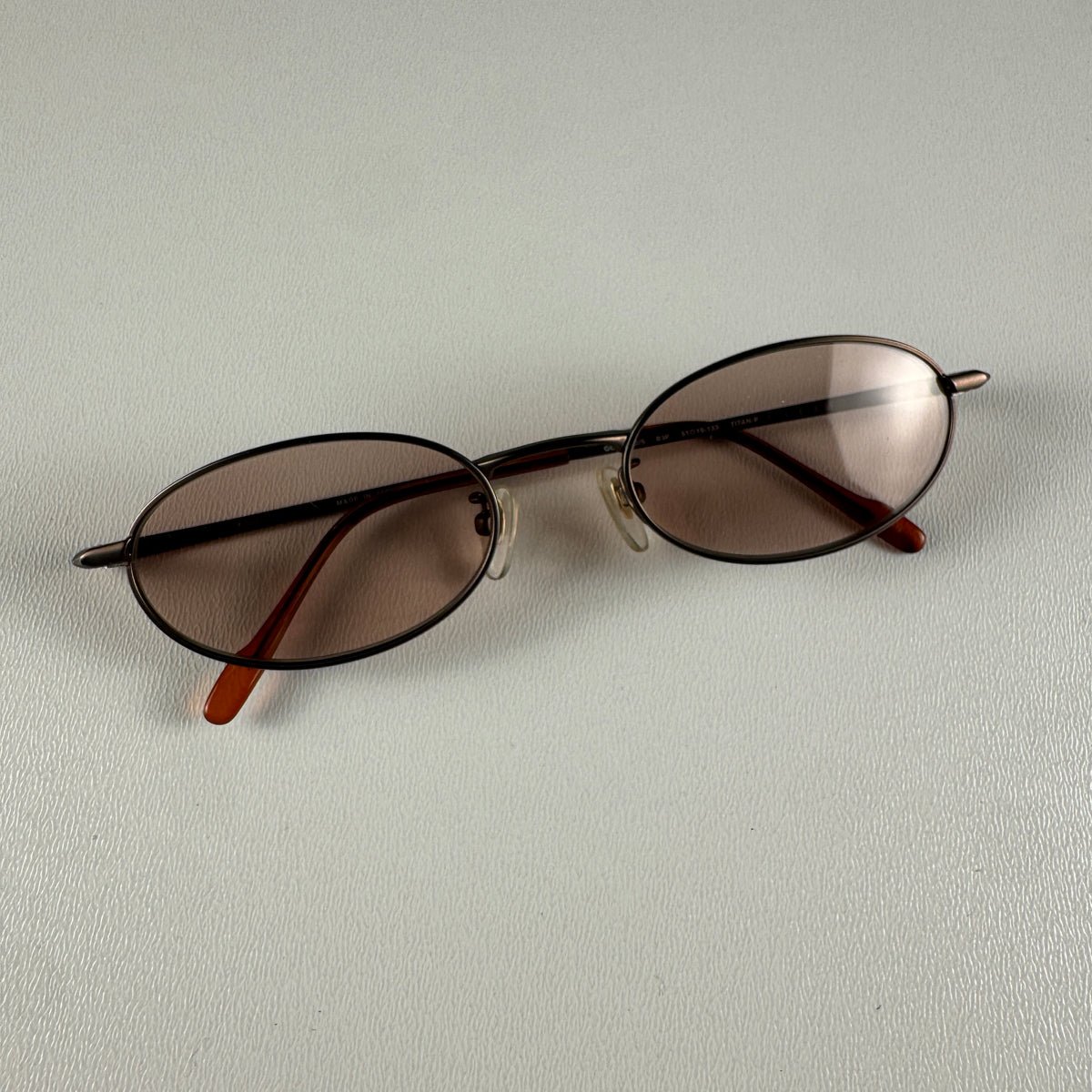 Gucci Oval Titanium Brown Sunglass