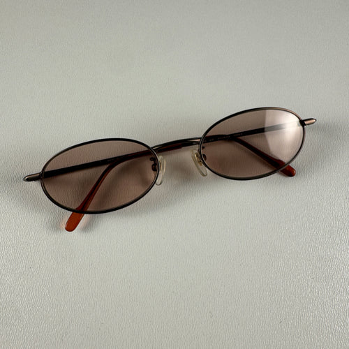 Gucci Oval Titanium Brown Sunglass