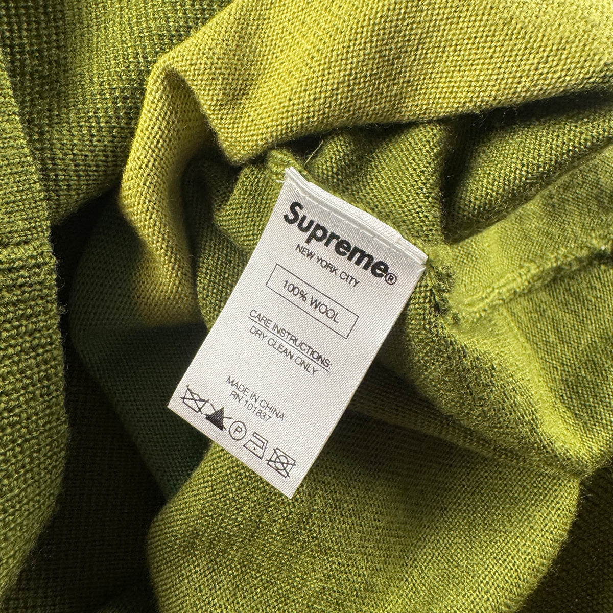 Supreme Arrows Striped Knit Green Polo Cardigan (M)