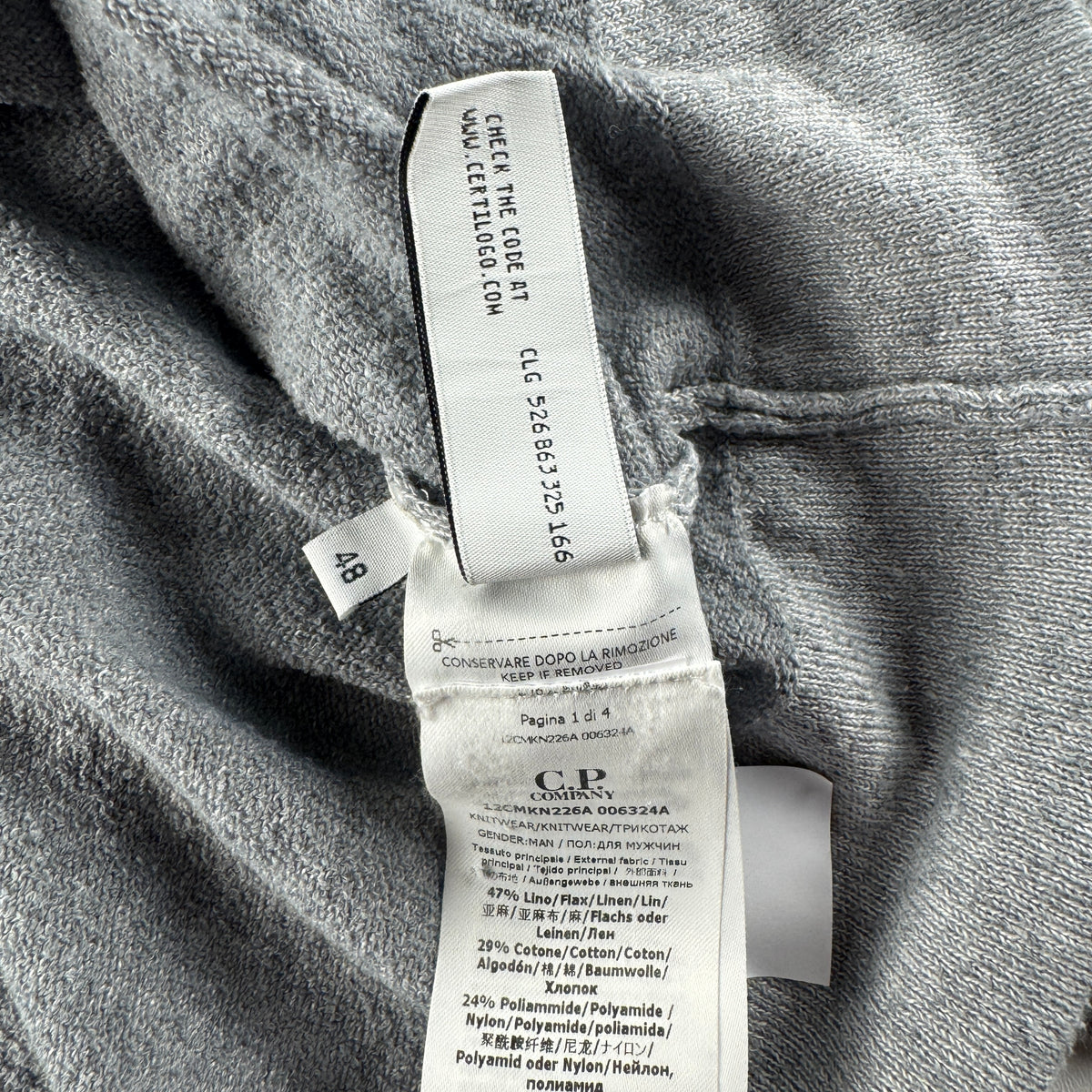 C.P. Company Grey Knit Sweater (48 / M)