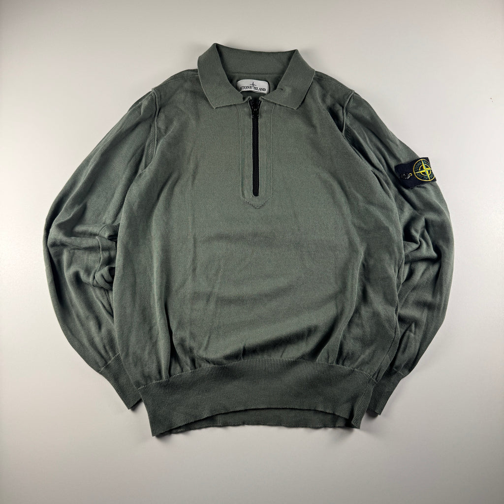 Stone Island 1/4 Zip Grey Sweater (S)