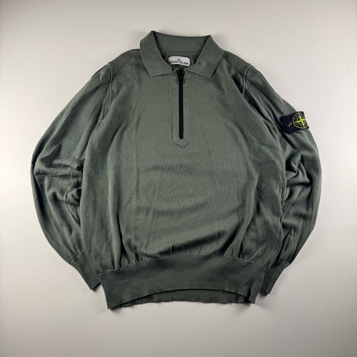 Stone Island 1/4 Zip Grey Sweater (S)