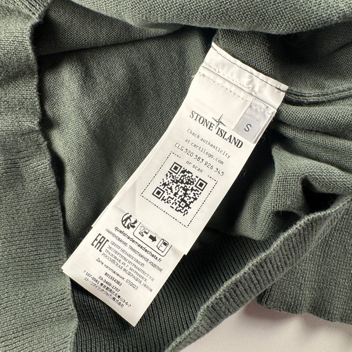 Stone Island 1/4 Zip Grey Sweater (S)