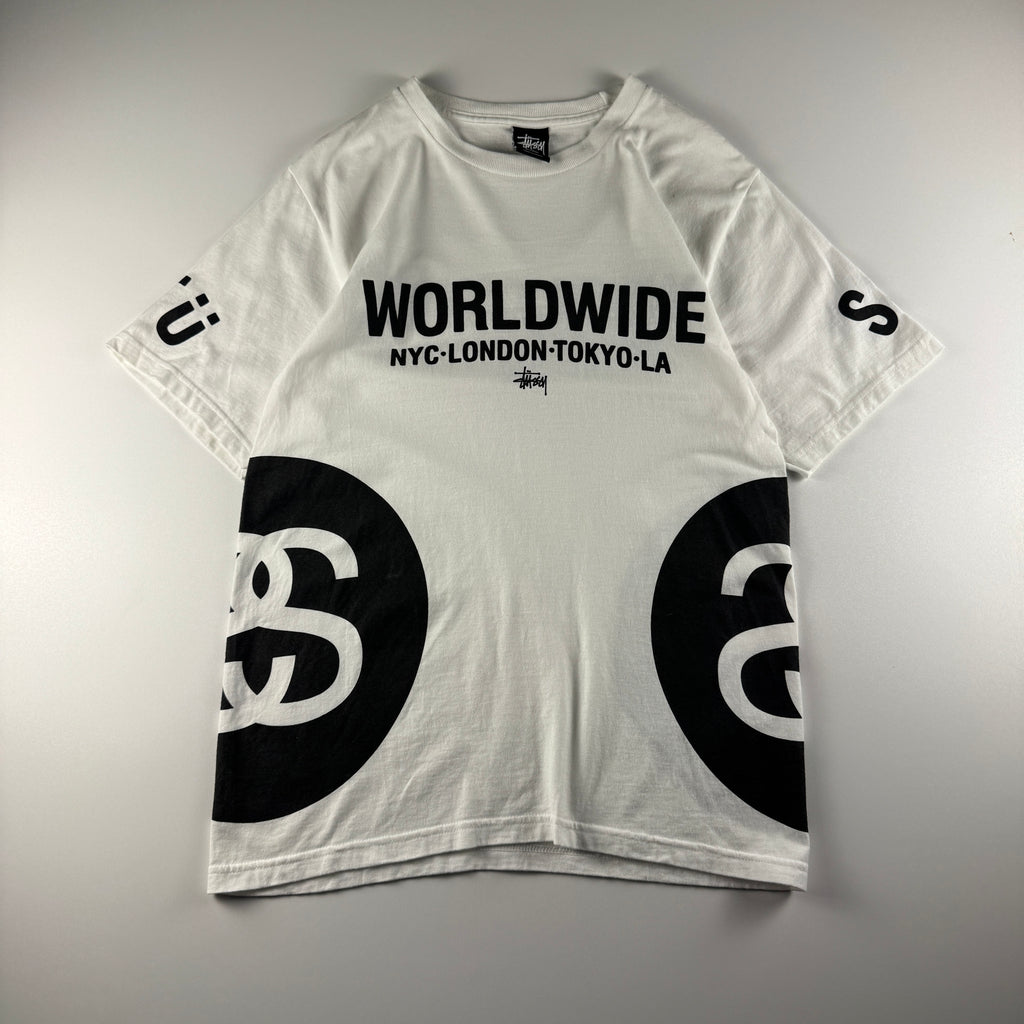 Stussy Worldwide Side Print White Tee (S)