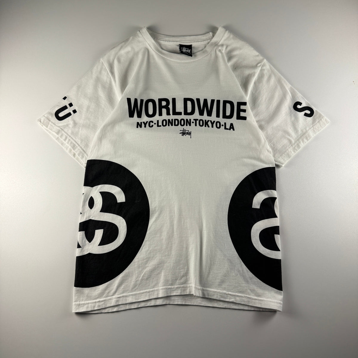 Stussy Worldwide Side Print White Tee (S)
