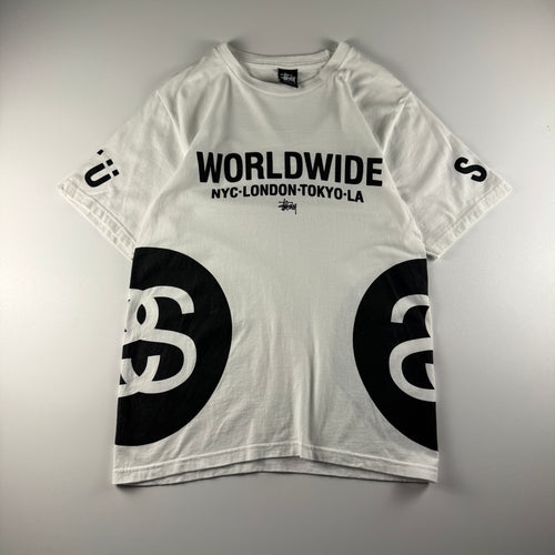 Stussy Worldwide Side Print White Tee (S)