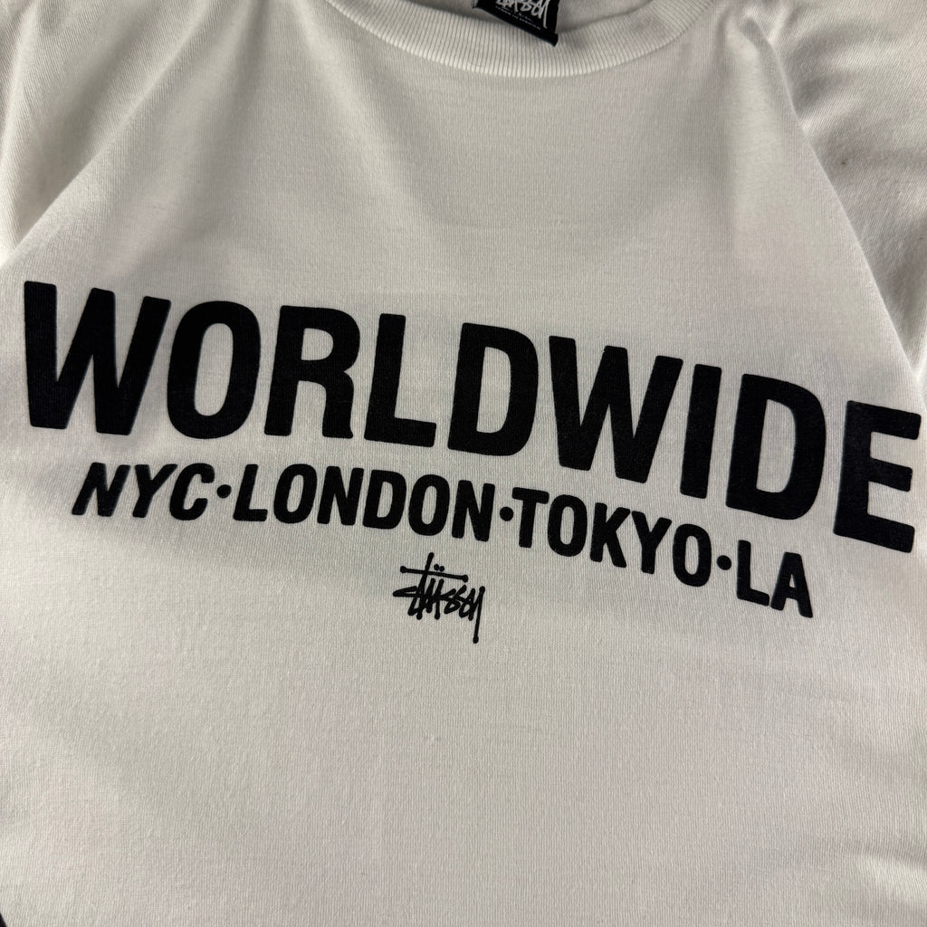 Stussy Worldwide Side Print White Tee (S)