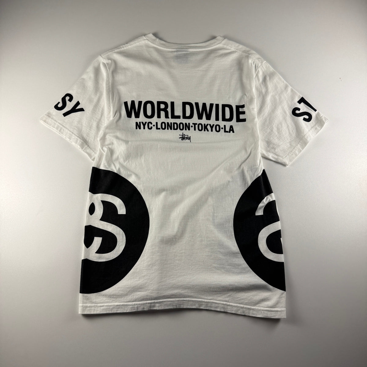 Stussy Worldwide Side Print White Tee (S)