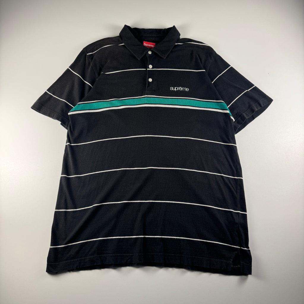 Supreme Striped Black Polo (L)