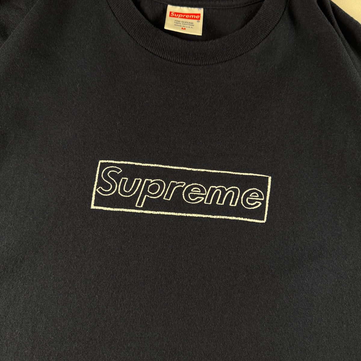Supreme x Kaws Box Logo Navy Blue Tee (M)