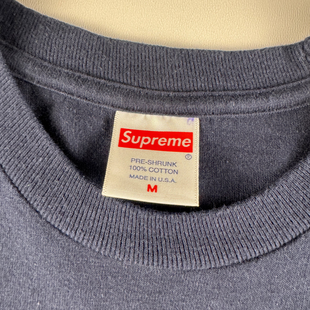 Supreme x Kaws Box Logo Navy Blue Tee (M)