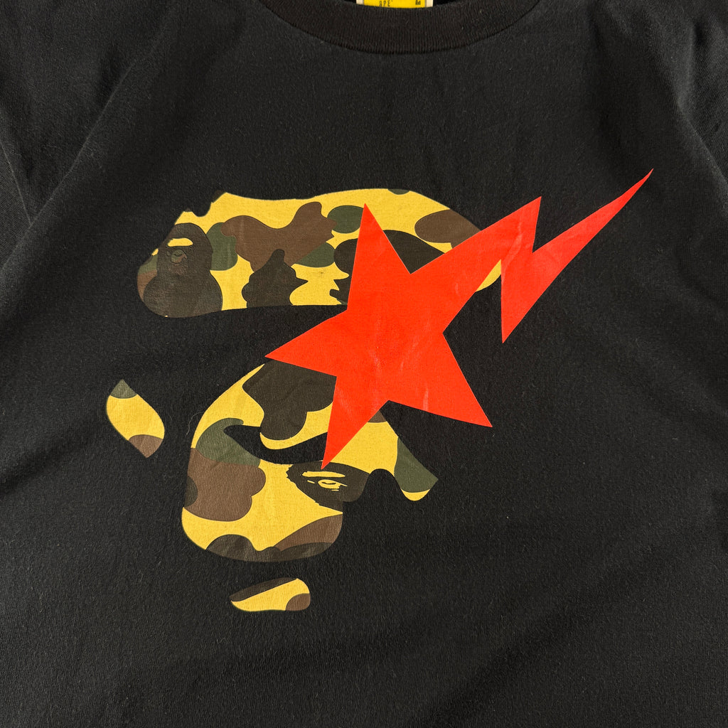 BAPE Bape Star Camo Face Black Tee (L)