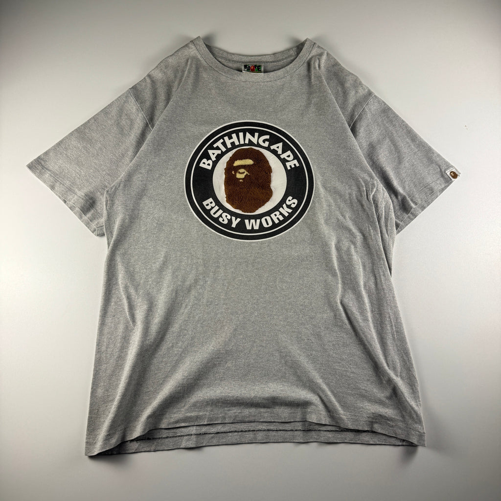 BAPE Fur Circle Logo Grey Tee (XL)