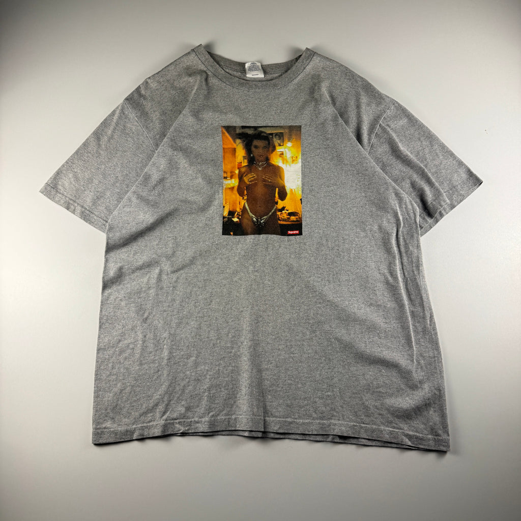 Supreme x Nan Goldin Kim in Rhinestone Grey Tee (L)