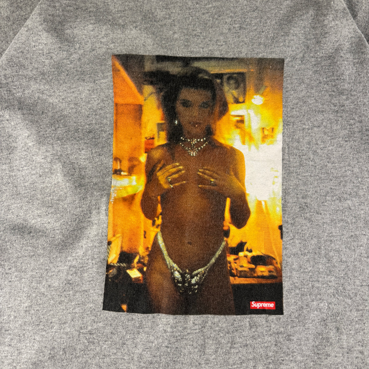Supreme x Nan Goldin Kim in Rhinestone Grey Tee (L)