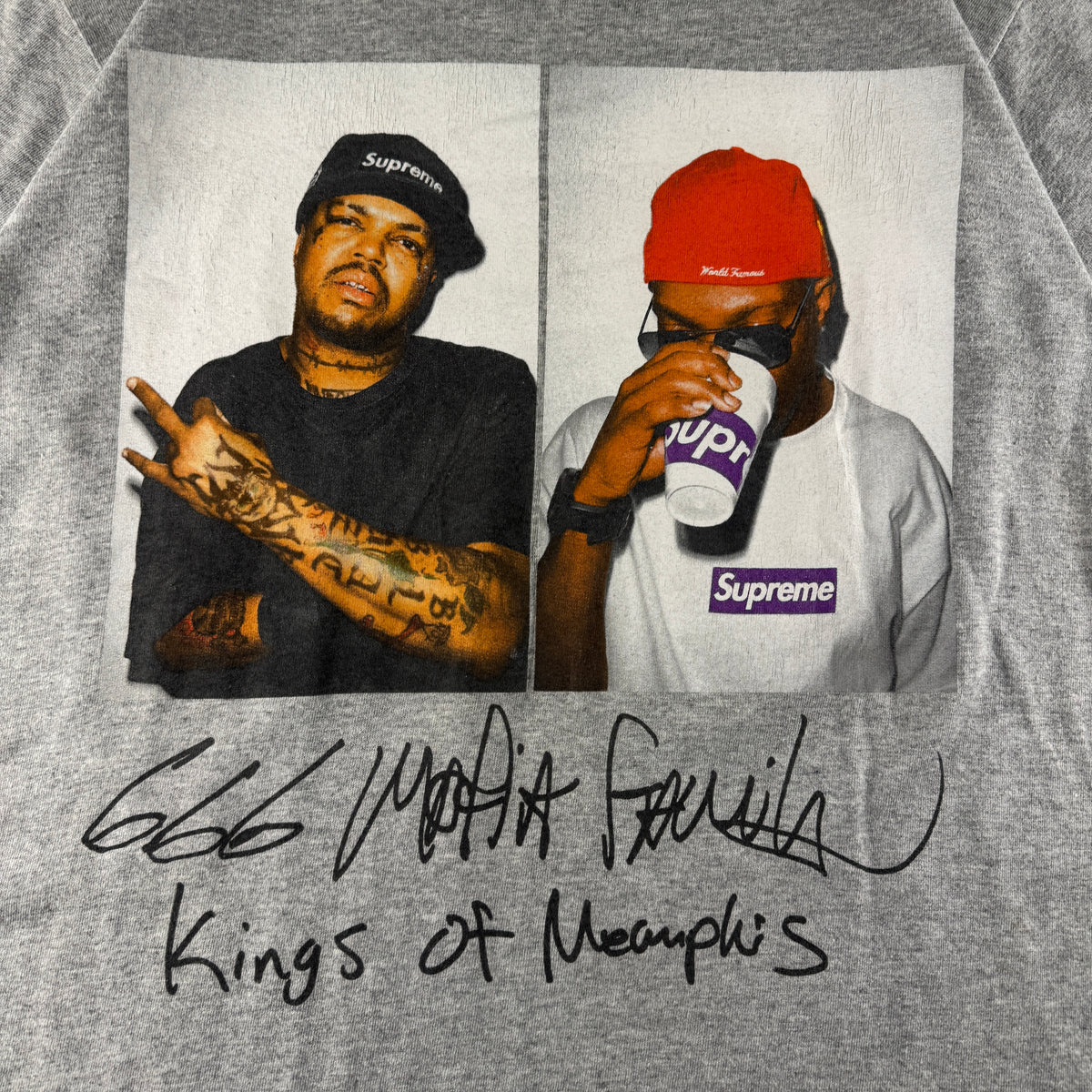 Supreme x Three 6 Mafia Photo Grey Tee (S)