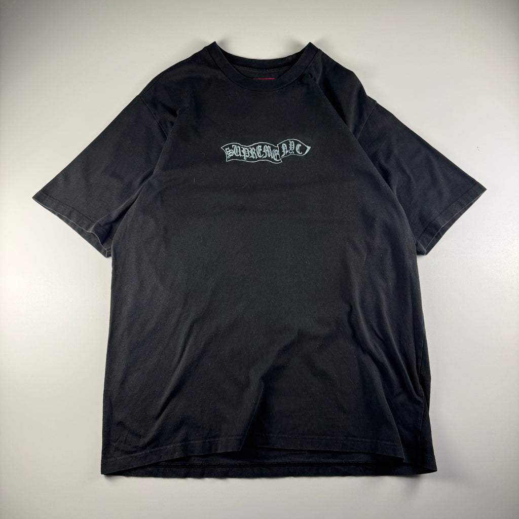 Supreme Banner S/S Top Black Tee (L)