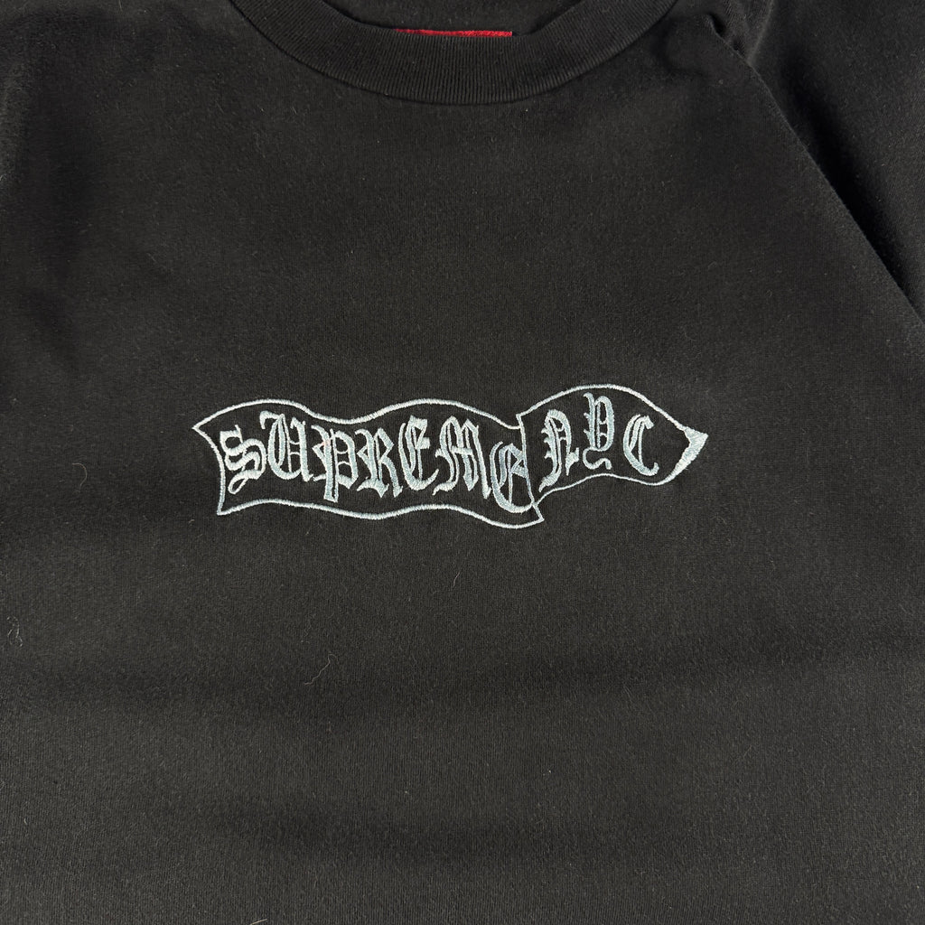 Supreme Banner S/S Top Black Tee (L)