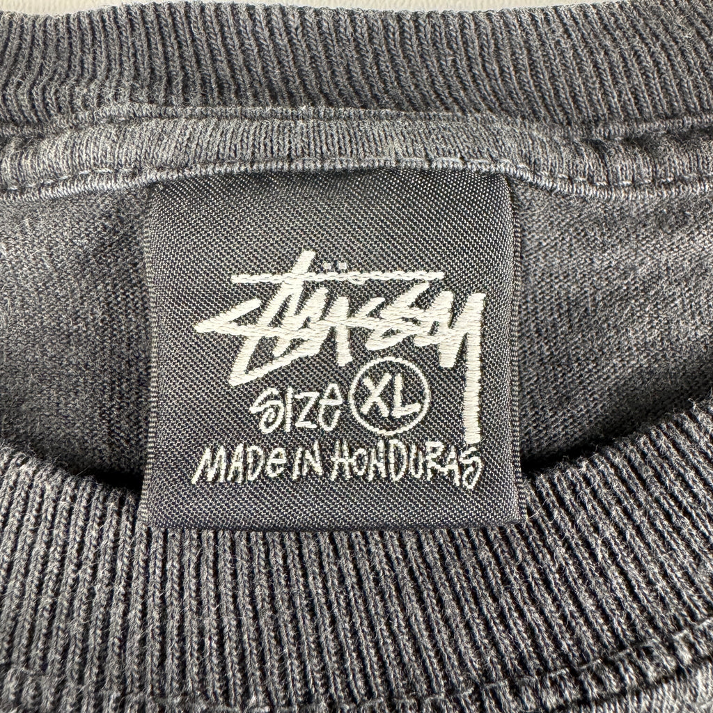 Stussy Classic Gear Pigment Dyed Black Tee (XL)