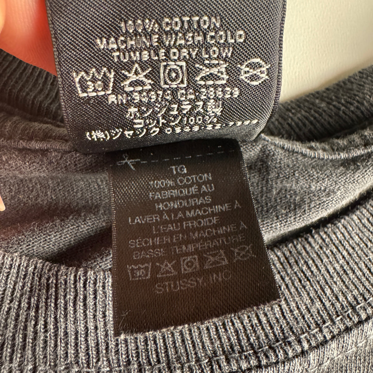 Stussy Classic Gear Pigment Dyed Black Tee (XL)