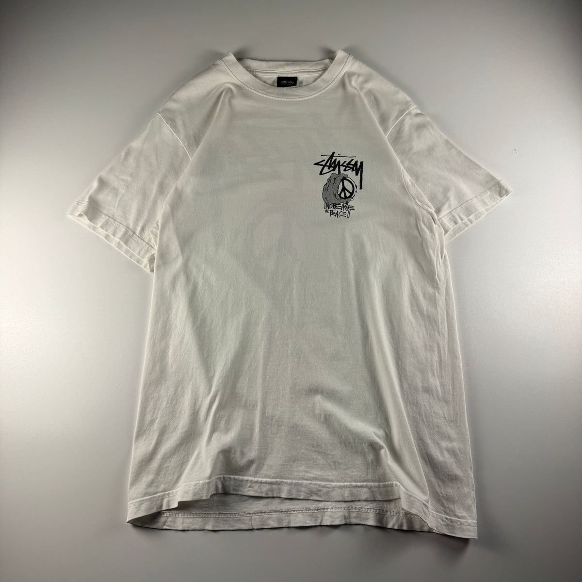 Stussy Increase the Peace White Tee (M)