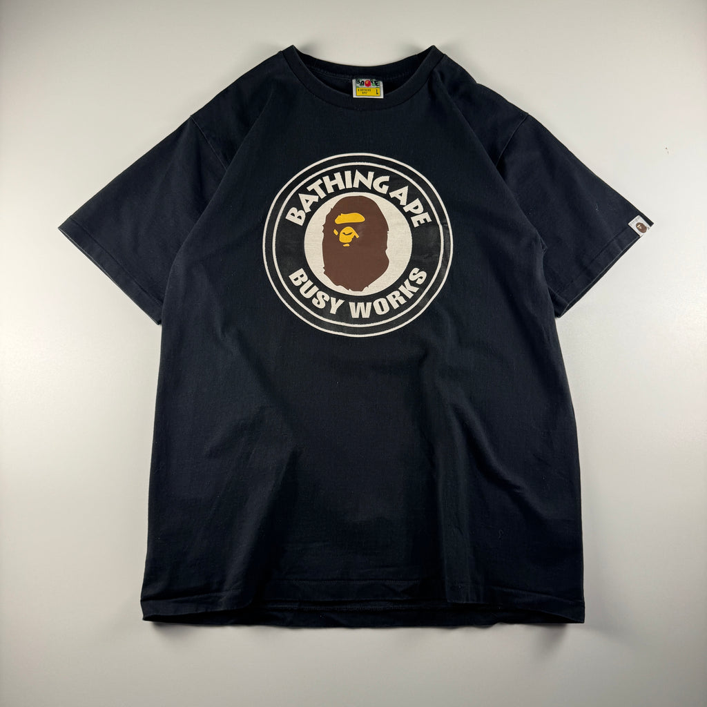 BAPE Circle Logo Black Tee (L)