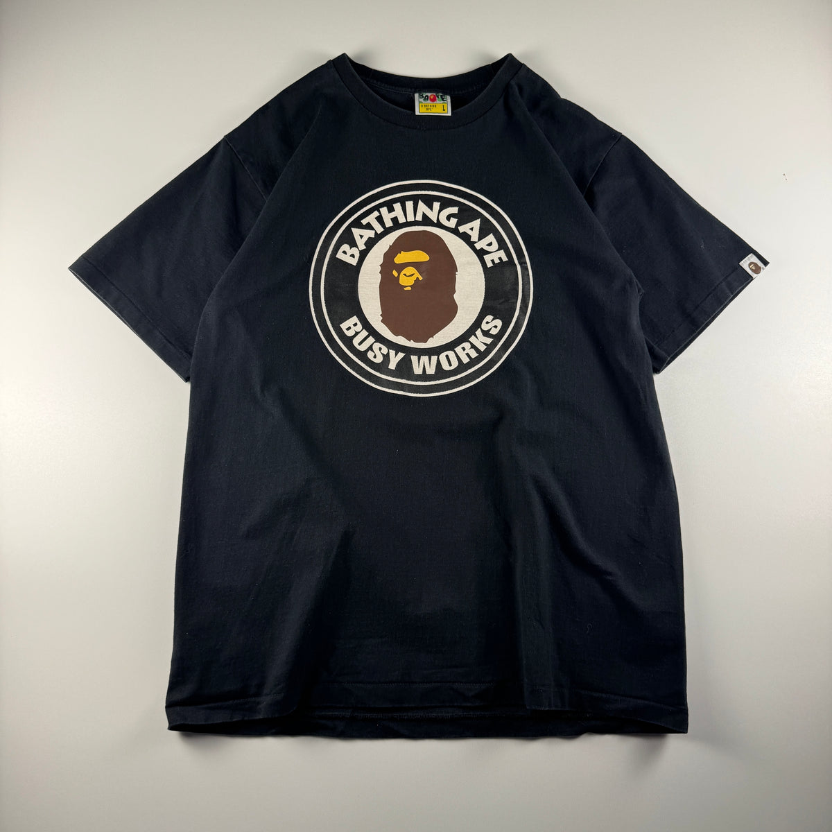 BAPE Circle Logo Black Tee (L)