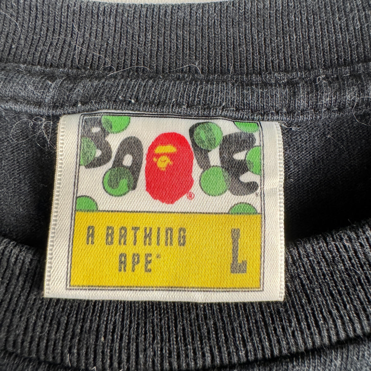 BAPE Circle Logo Black Tee (L)