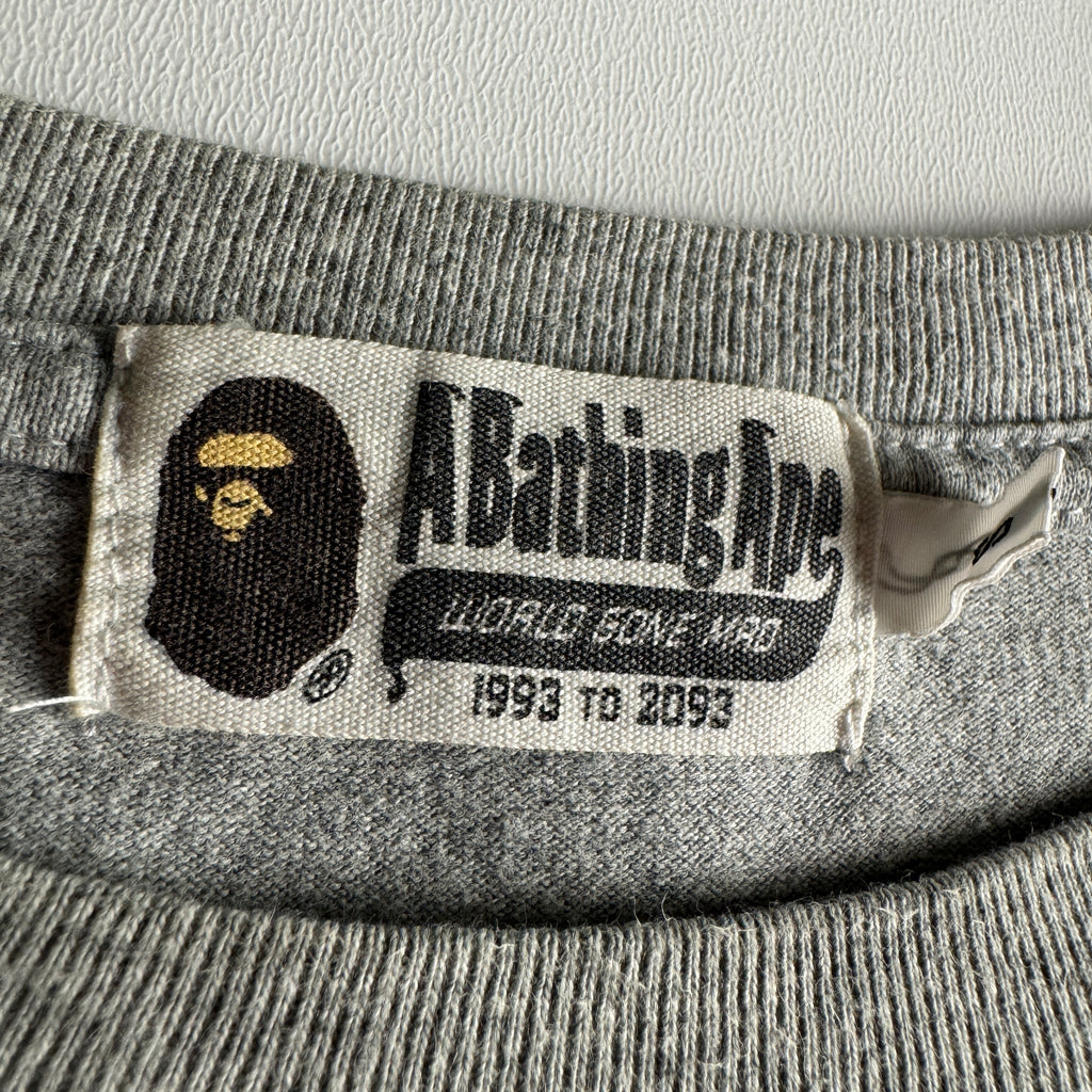 BAPE Spellout Camo Pocket Grey Tee (S)
