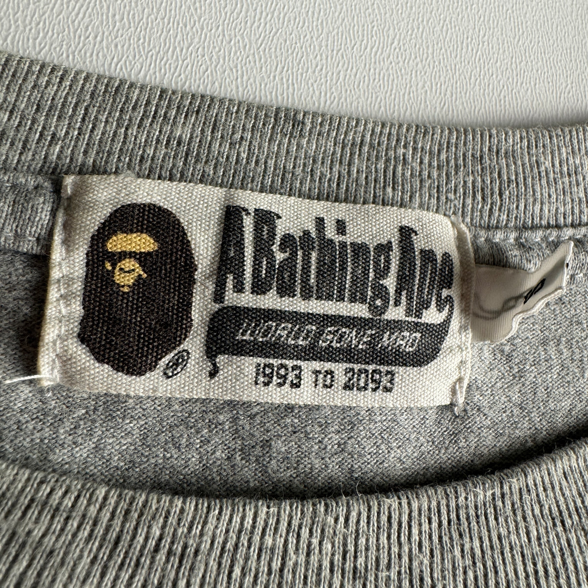 BAPE Spellout Camo Pocket Grey Tee (S)