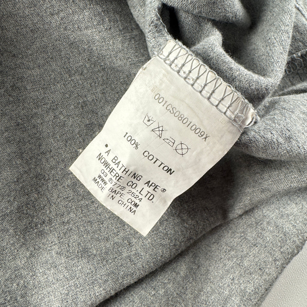 BAPE Spellout Camo Pocket Grey Tee (S)