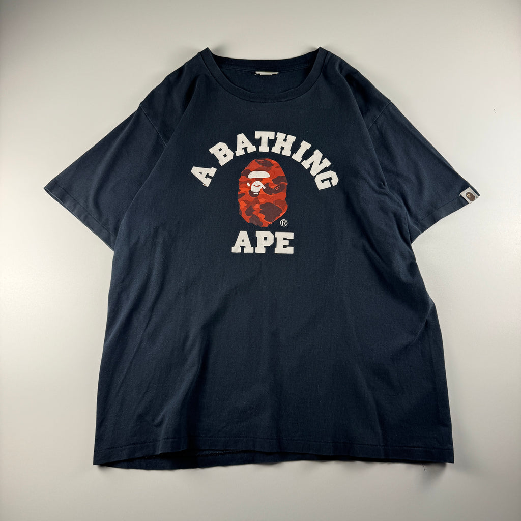 BAPE Red Camo College Black Tee (L)
