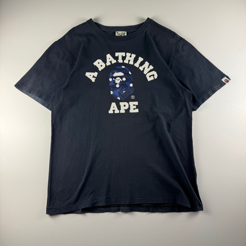 BAPE Blue Camo College Black Tee (M)