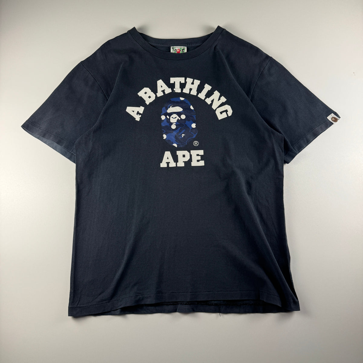 BAPE Blue Camo College Black Tee (M)