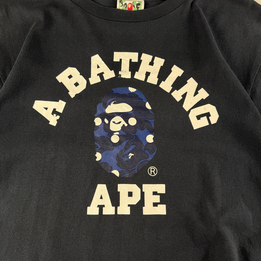 BAPE Blue Camo College Black Tee (M)