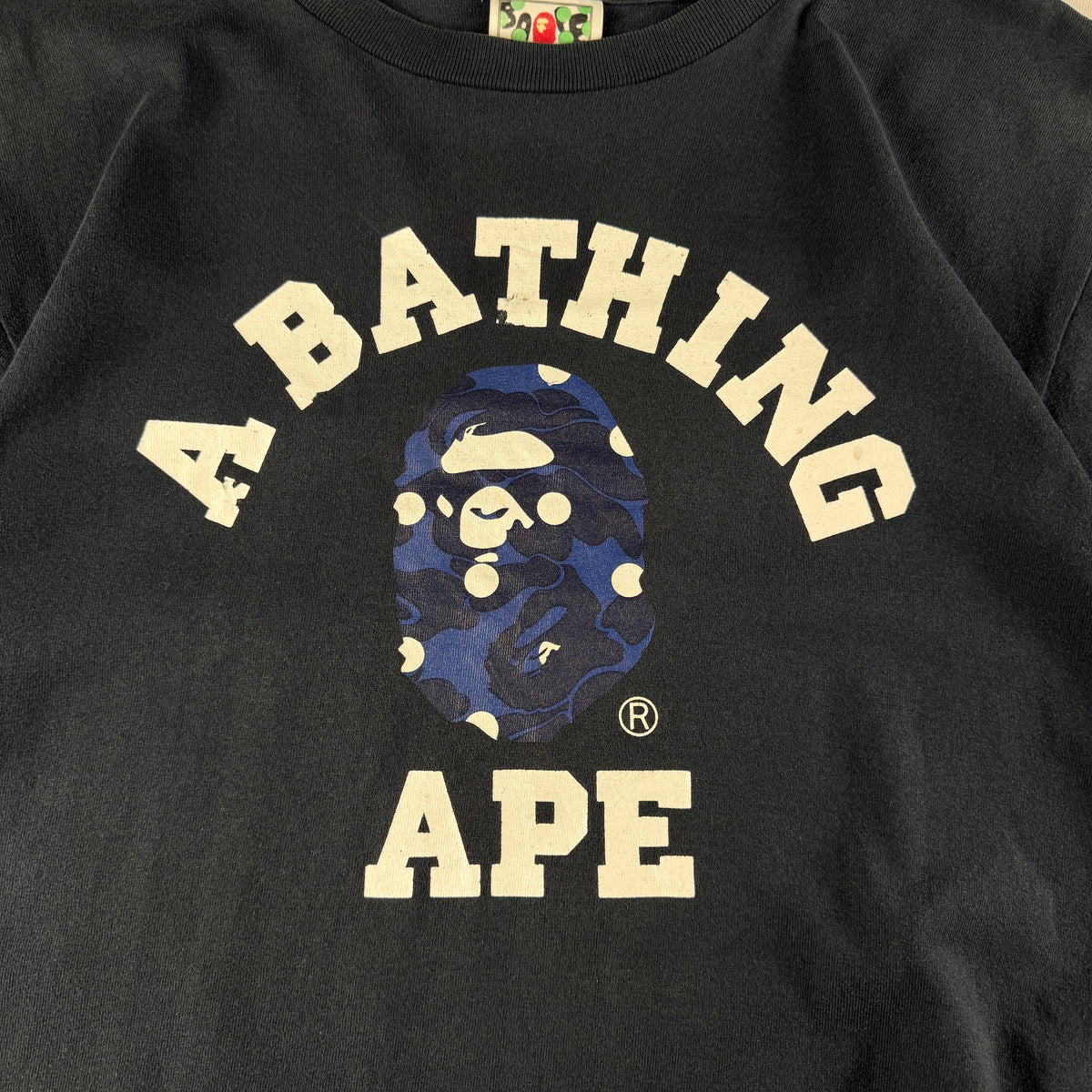 BAPE Blue Camo College Black Tee (M)