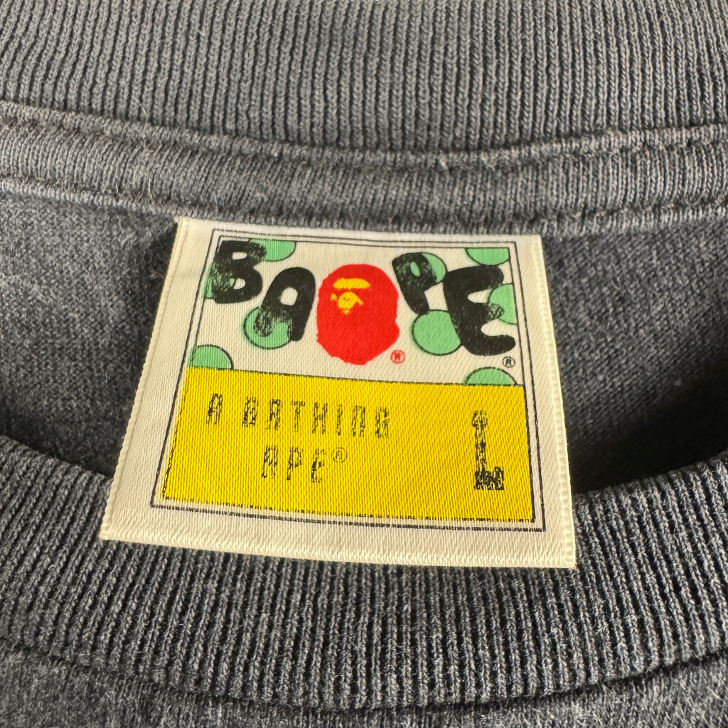 BAPE Tiger Fake Zip Black Tee (L)