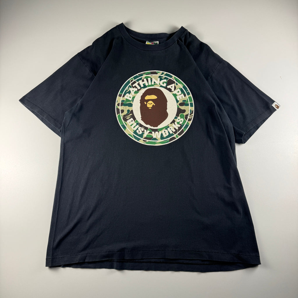 BAPE Camo Circle Logo Black Tee (XL)