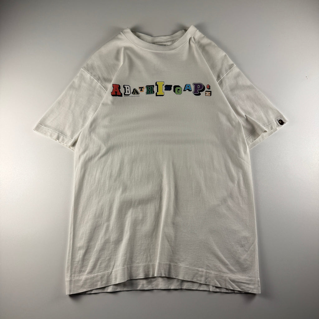 BAPE Cartoon Letters White Tee (M)
