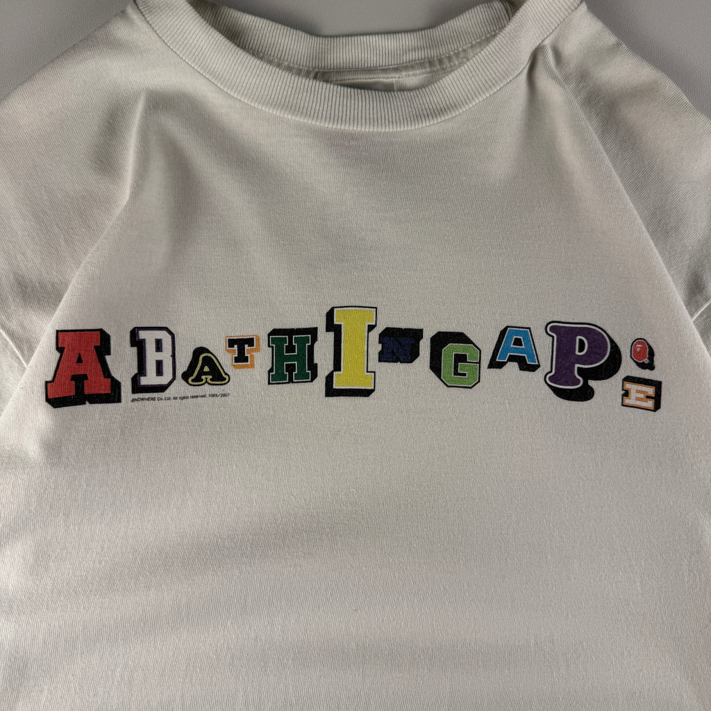 BAPE Cartoon Letters White Tee (M)