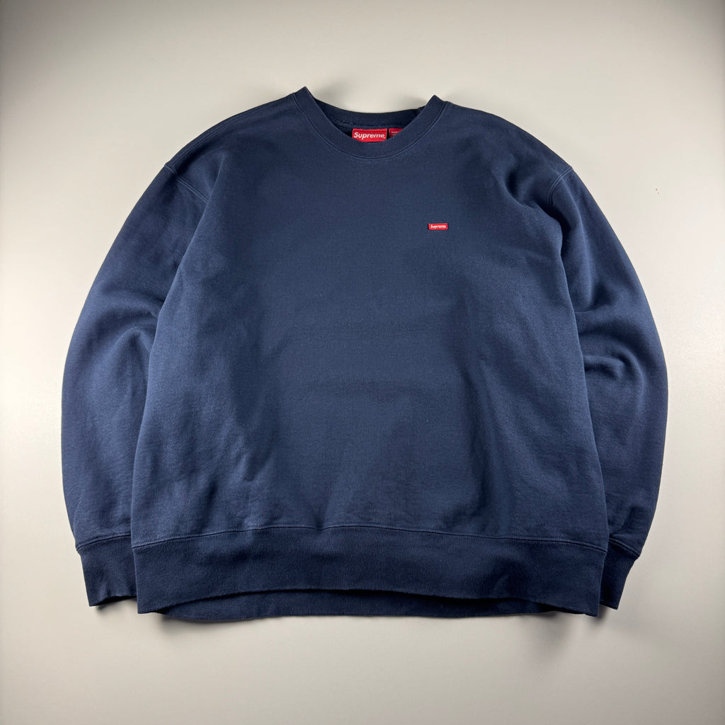Supreme Mini Box Logo Embroidery Blue Sweater (L)