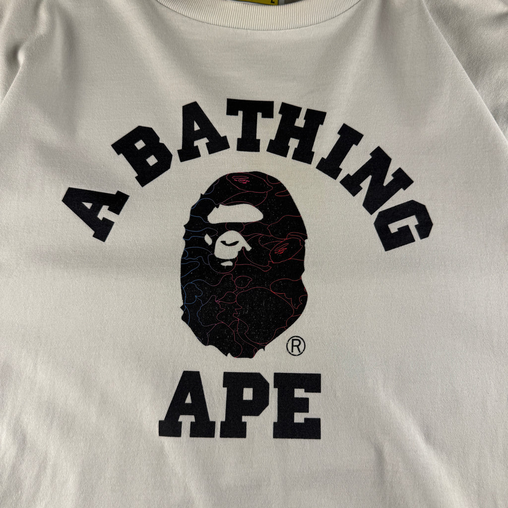 BAPE Neon Camo College White Tee (L)