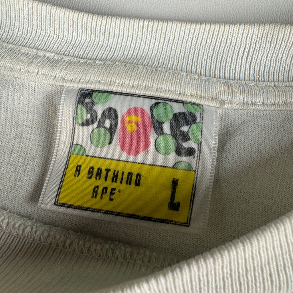 BAPE Neon Camo College White Tee (L)