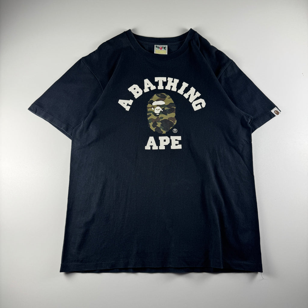 BAPE Camo College Black Tee (L)