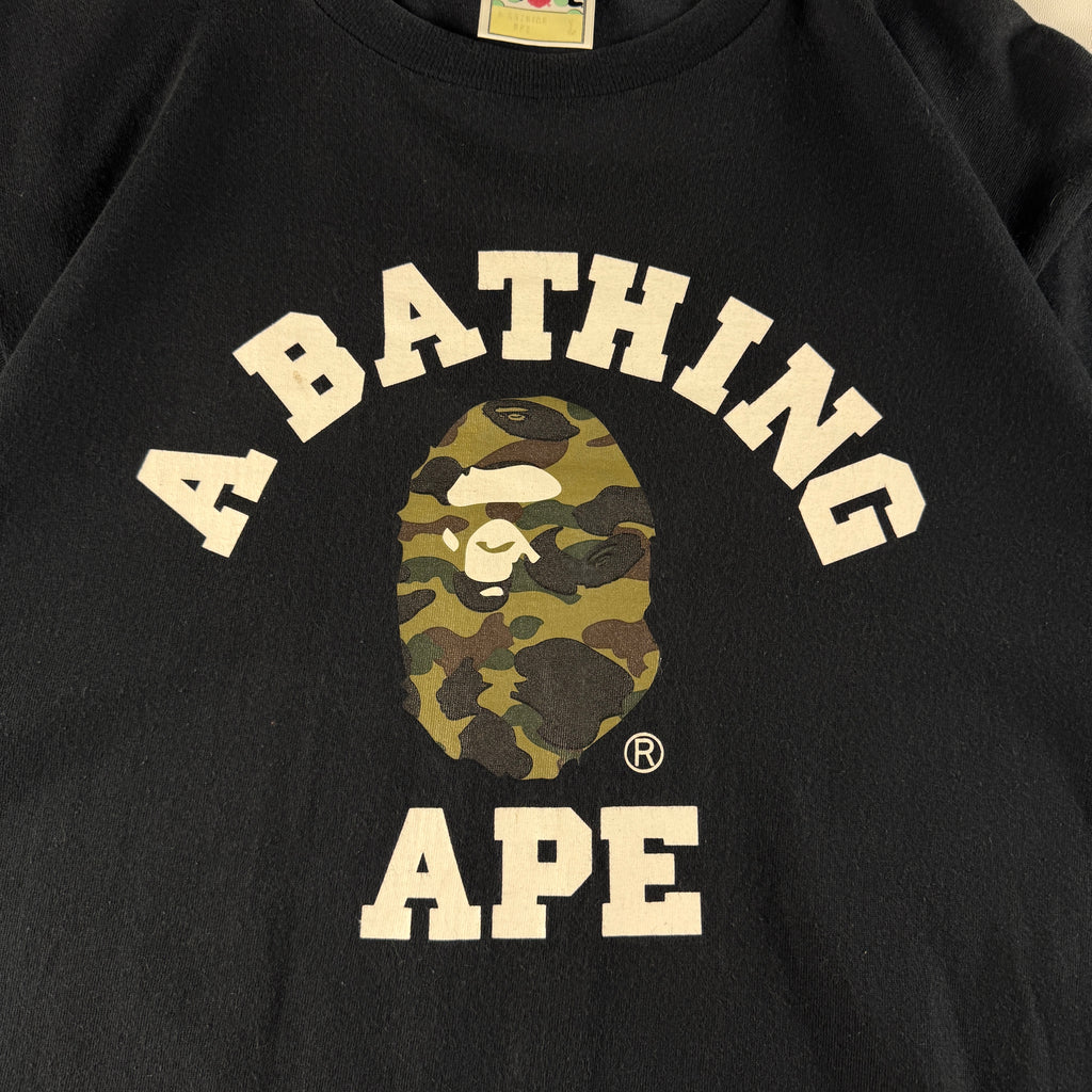 BAPE Camo College Black Tee (L)