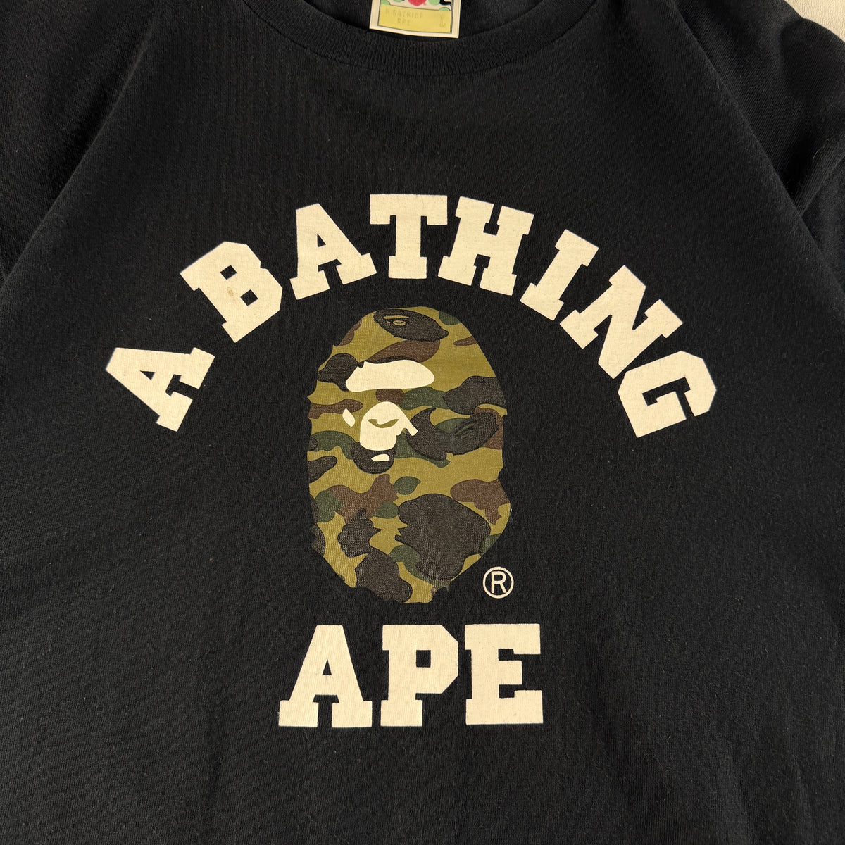 BAPE Camo College Black Tee (L)