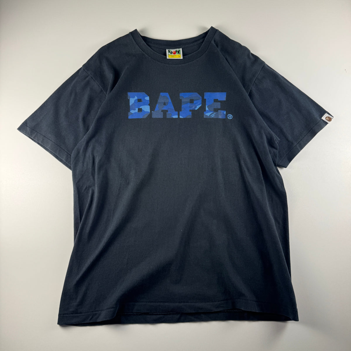 BAPE Camo Spellout Black Tee (L)