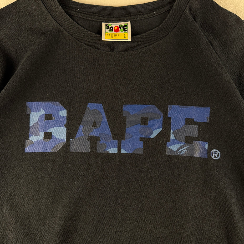 BAPE Camo Spellout Black Tee (L)