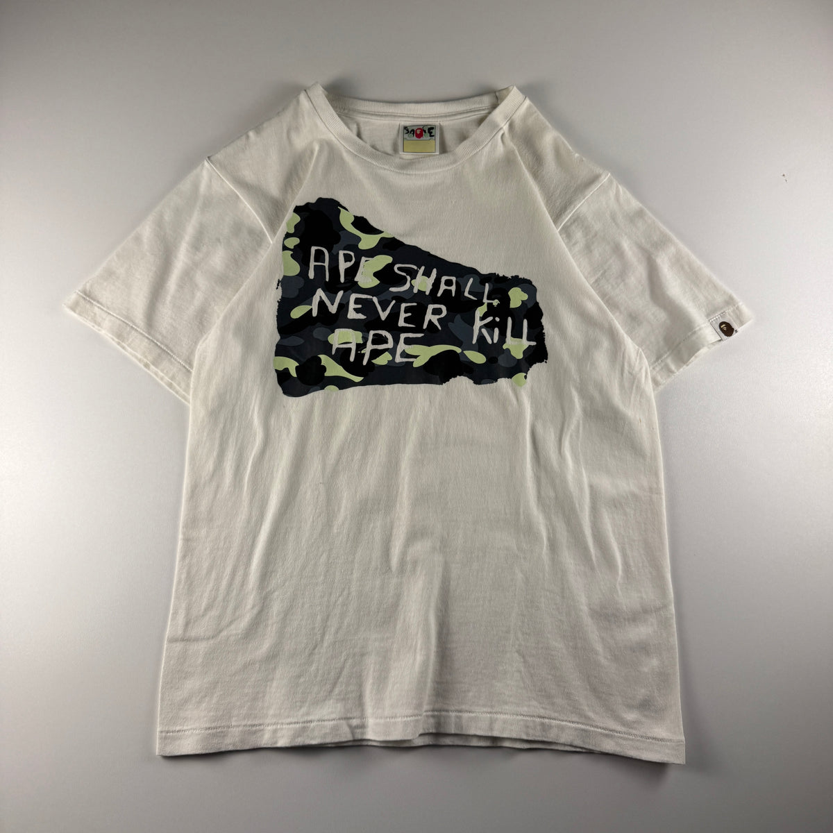 BAPE Ape Should Never Kill Ape White Tee (S)