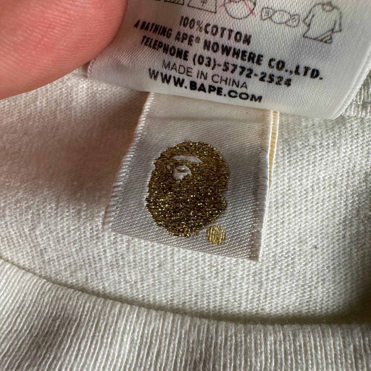 BAPE Ape Should Never Kill Ape White Tee (S)